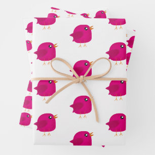 Feuille De Papier Cadeau Enfants mignonette birdy