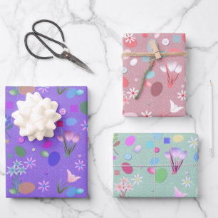 Feuille De Papier Cadeau Enfants Pâques Amusants