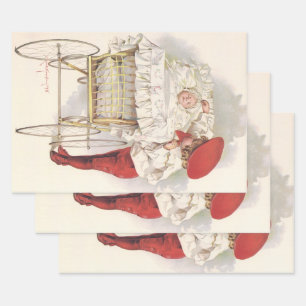 Feuille De Papier Cadeau Enfants victoriens vintages, Enfant et bébé en Pra