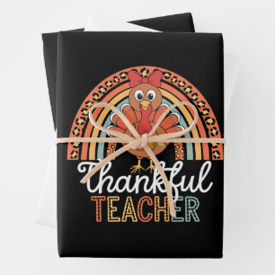 Feuille De Papier Cadeau Enseignant Reconnaissant École de Thanksgiving Bén