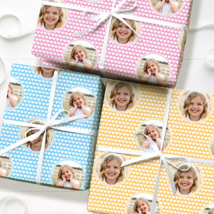 Feuille De Papier Cadeau Ensemble de 3 cœurs d'amour mignons Photo 2 Jaune