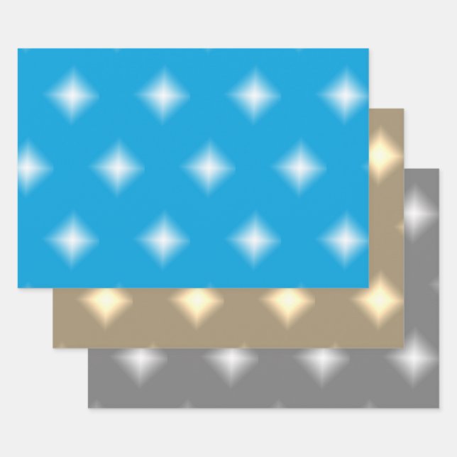 Feuille De Papier Cadeau Ensemble d'emballage cadeau - Étoiles de Noël (Lot)