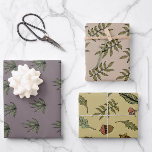 Feuille De Papier Cadeau Ensemble d'enveloppes botaniques