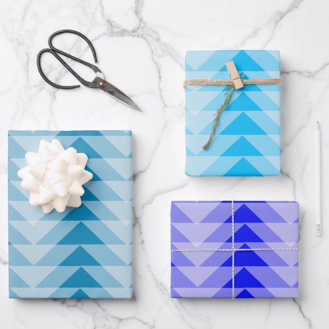 Feuille De Papier Cadeau Ensemble d'enveloppes cadeaux - Triangles superpos (Recto)