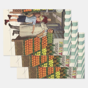 Feuille De Papier Cadeau Entreprise de vente au détail de style vintage, Ét