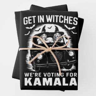 Feuille De Papier Cadeau Entrez Sorcières Nous votons pour Kamala Halloween