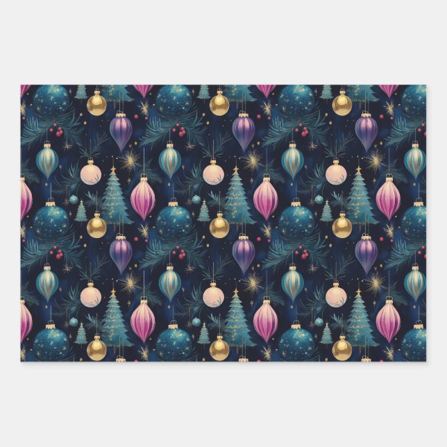 Feuille De Papier Cadeau Enveloppe cadeau Baubles Peint (Devant)
