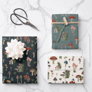 Feuille De Papier Cadeau Enveloppe cadeau de champignons vintages