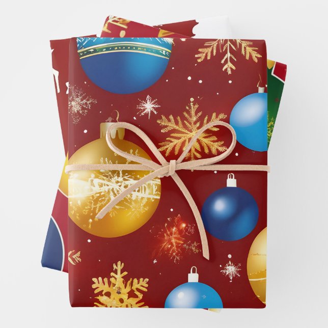 Feuille De Papier Cadeau Enveloppe cadeau de Noël rouge - Icônes de vacance (En situation)