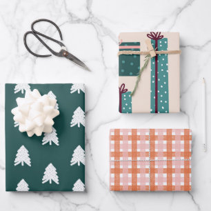 Feuille De Papier Cadeau Enveloppe cadeau de Noël Rustique Boho Motif