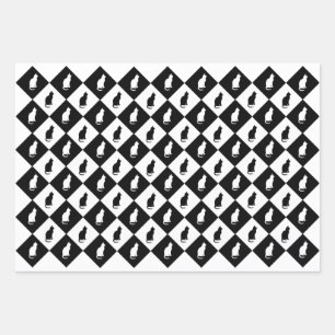 Feuille De Papier Cadeau Enveloppe cadeau Kitty noir et blanc