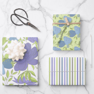 Feuille De Papier Cadeau Enveloppe cadeau miel, Lilac et bleu