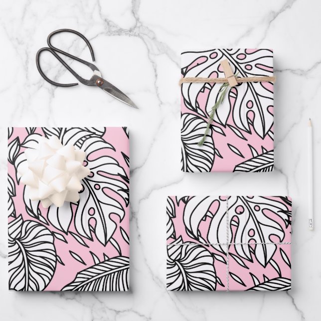 Feuille De Papier Cadeau Enveloppe cadeau Pearl Palms (Recto)