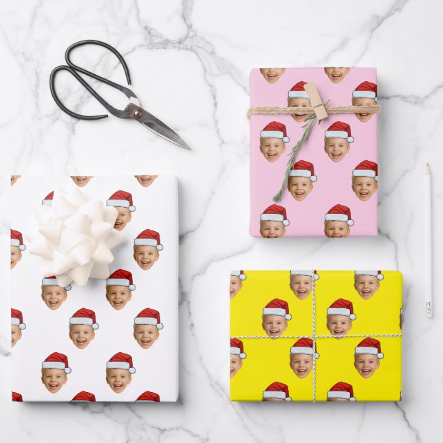Feuille De Papier Cadeau Enveloppe cadeau père Noël (Recto)