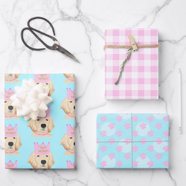Feuille De Papier Cadeau Enveloppe cadeau Princess Retriever Golden (Recto)