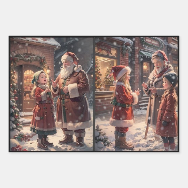 Feuille De Papier Cadeau Enveloppement de Noël (Devant)