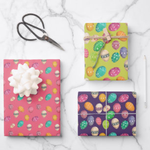 Feuille De Papier Cadeau Enveloppement des oeufs de Pâques