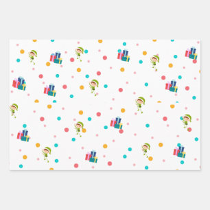 Feuille De Papier Cadeau Envelopper Elf Xmas