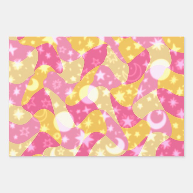 Feuille De Papier Cadeau Éperviers de bonbons céleste (Devant)