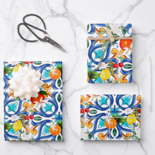 Feuille De Papier Cadeau Été, Carreaux siciliens, majolica, céramique