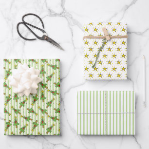 Feuille De Papier Cadeau Étoile de Noël