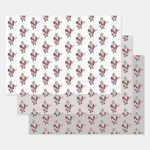 Feuille De Papier Cadeau Étoile rock du Père Noël