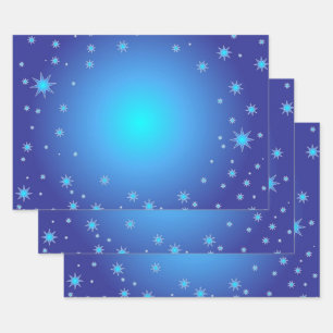 Feuille De Papier Cadeau Étoiles bleues