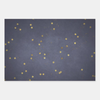 Feuille De Papier Cadeau Étoiles dorées du crépuscule futur