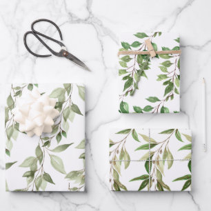 Feuille De Papier Cadeau Eucalyptus Verdure Suspendu Vins
