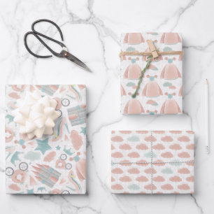 Feuille De Papier Cadeau Fairytale Whimsy 3 pack envelopper cadeau