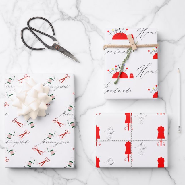 Feuille De Papier Cadeau Fait par l'acte de couture à la main (Recto)