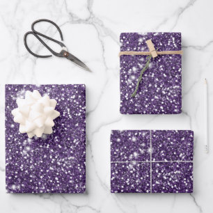 Feuille De Papier Cadeau Faux Purple Parties scintillant Texture Look - Imp