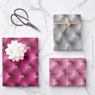 Feuille De Papier Cadeau Faux velours rose doux et doux