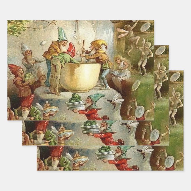 Feuille De Papier Cadeau "Fées victoriennes" de E S Hardy (Lot)
