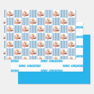 Feuille De Papier Cadeau Félicitations aux pieuvres intelligentes