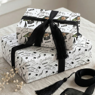 Feuille De Papier Cadeau Félicitations Photo de Chapeau de Diplômé Personna