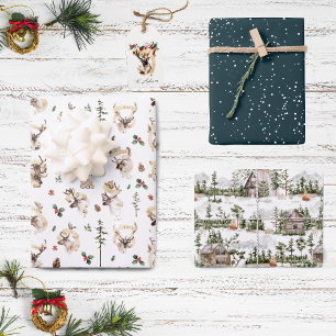 Feuille De Papier Cadeau Ferme de sapin de Noël Vacances