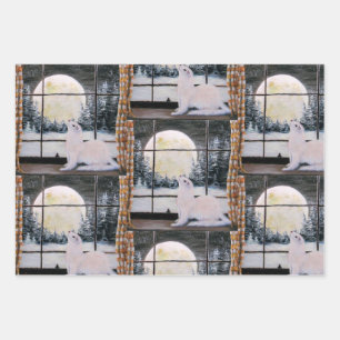 Feuille De Papier Cadeau Ferret Noël de l'art original