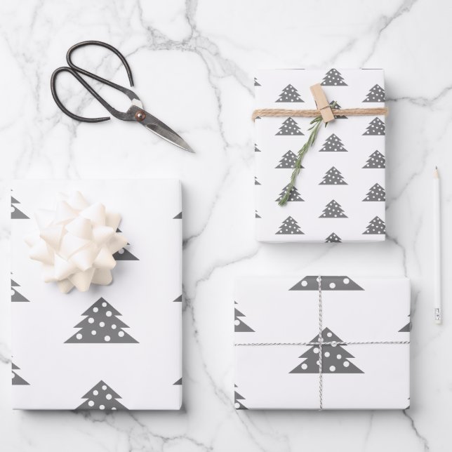 Feuille De Papier Cadeau Festif simple vacances Arbre de Noël (Recto)