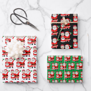 Feuille De Papier Cadeau Festive M. et Mme Claus Noël