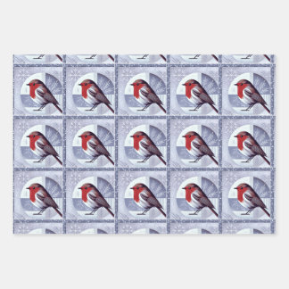 Feuille De Papier Cadeau Festive Robin Christmas Design multipack