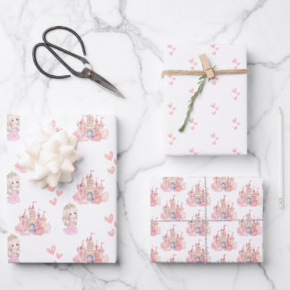 Feuille De Papier Cadeau Fête d'anniversaire de la princesse