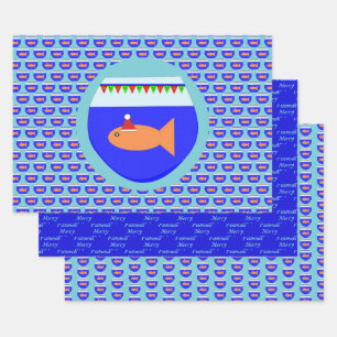 Feuille De Papier Cadeau Fête de Noël Poisson d'or personnalisé