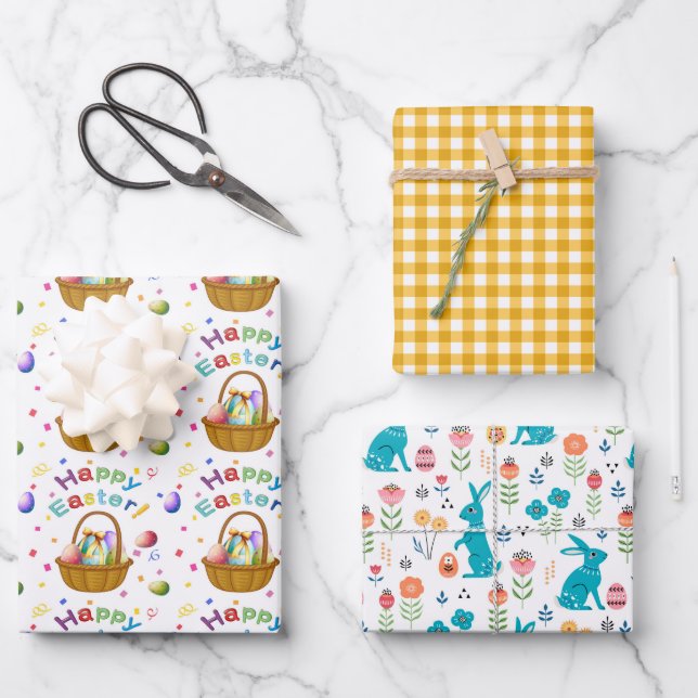 Feuille De Papier Cadeau Fête de Pâques (Recto)