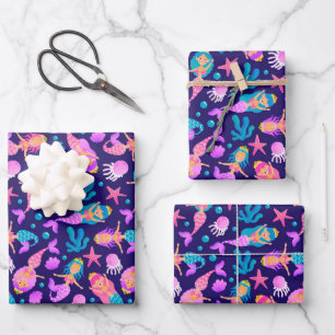 Feuille De Papier Cadeau fête des filles motifs mignonnes