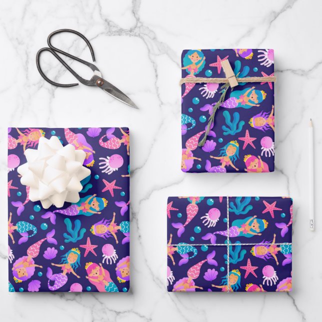 Feuille De Papier Cadeau fête des filles motifs mignonnes (Recto)