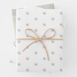 Feuille De Papier Cadeau Fête des mariées aux perles blanches