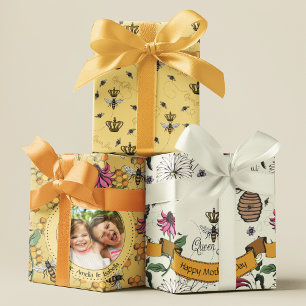 Feuille De Papier Cadeau Fête des mères Enfants personnalisés Photo Royal Q