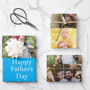 Feuille De Papier Cadeau Fête des pères photo personnalisée