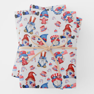 Feuille De Papier Cadeau Fête du Travail Gnome Fête de l'Amérique